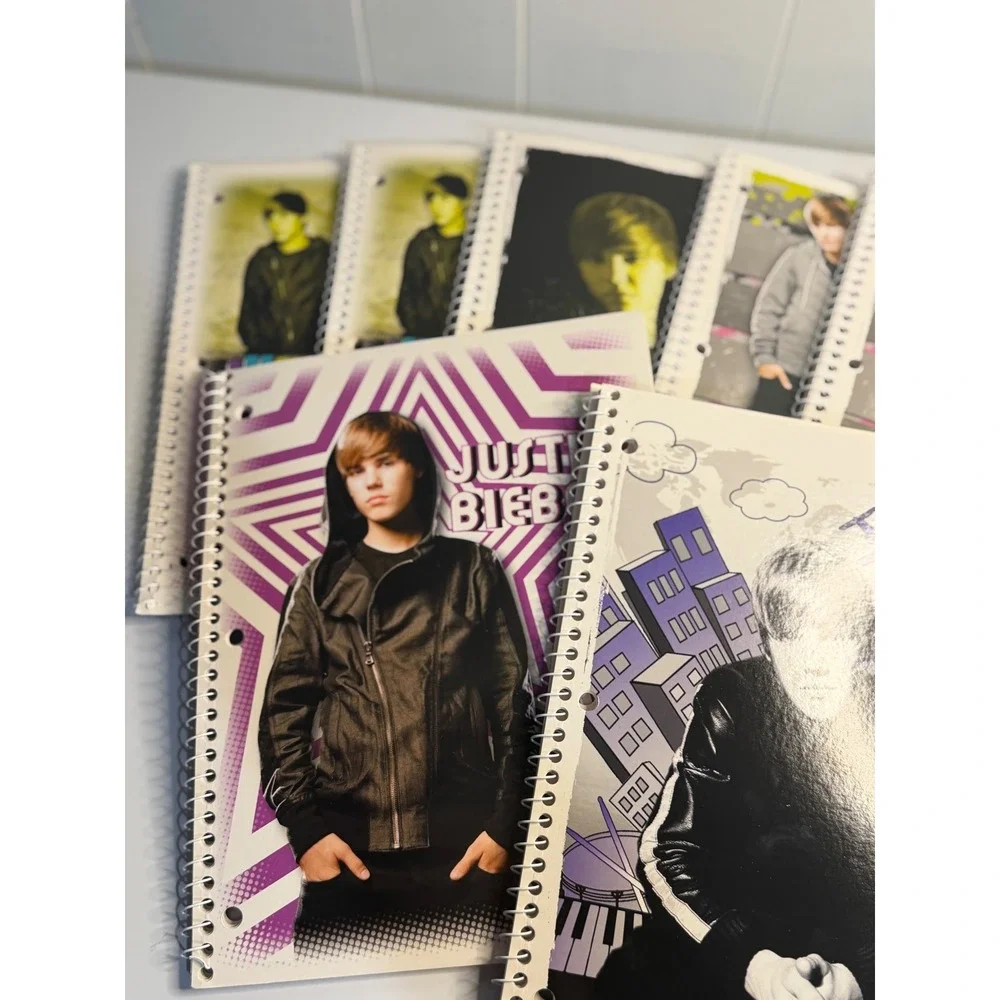 VTG Mead Justin Bieber Spiral Notebook Multi Color 2000s Y2K Pop Star Stationery